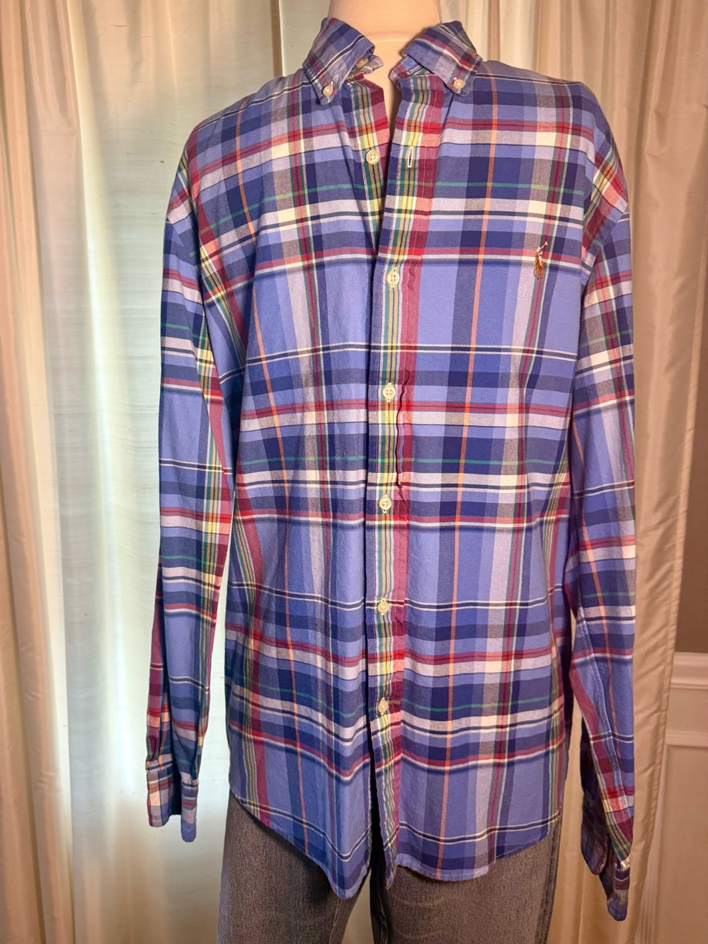 Ralph Lauren Purple & Blue Plaid Button-Down Shirt - Men's